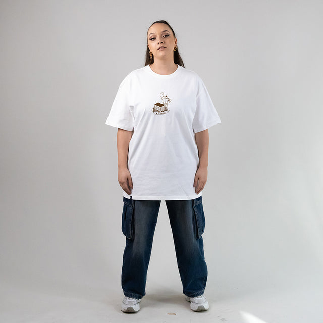 B-WARE OVERSIZED SHIRT TIRAMISU WHITE