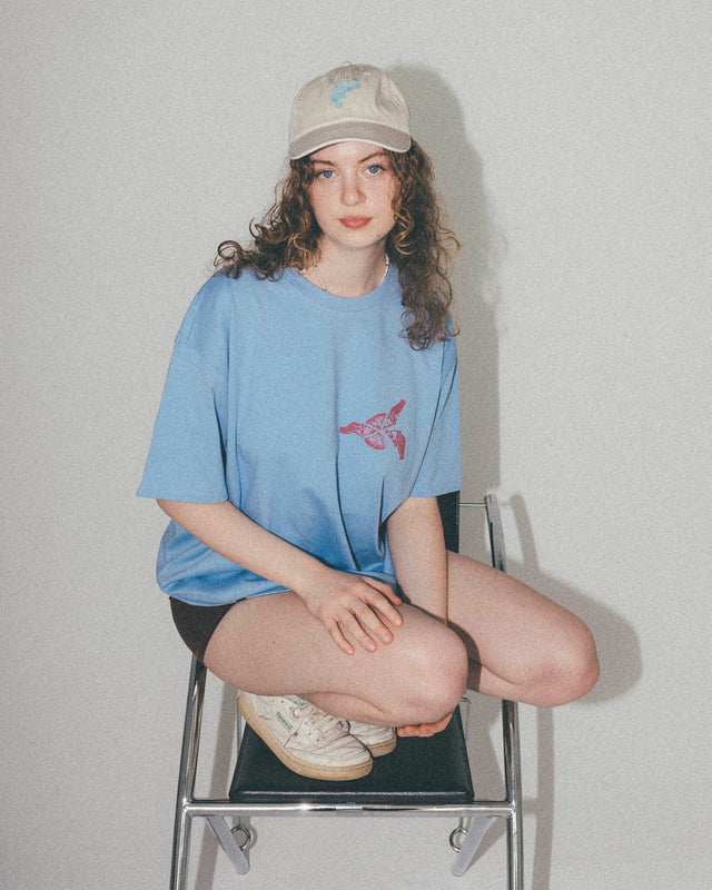 OVERSIZED SHIRT PIZZA POWDER BLUE