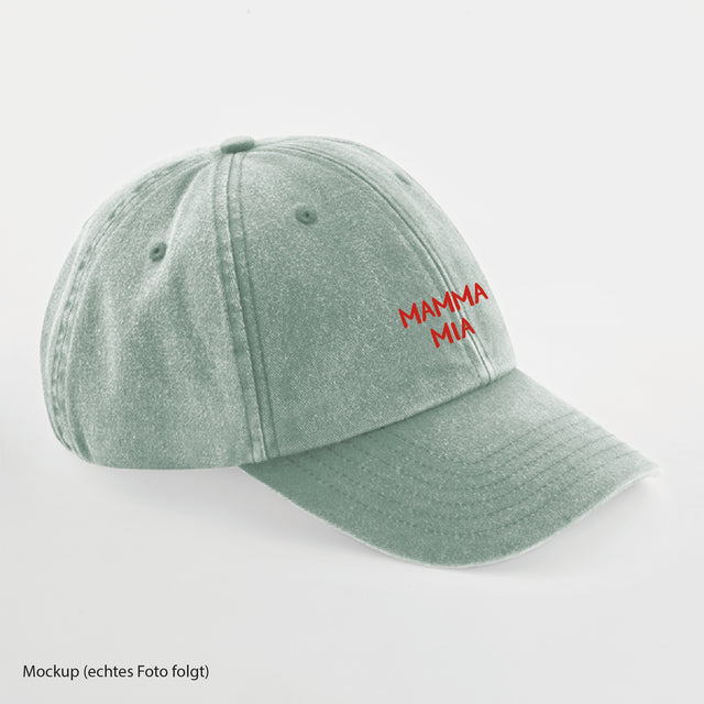 VINTAGE CAP "MAMMA MIA" LIGHT GREEN