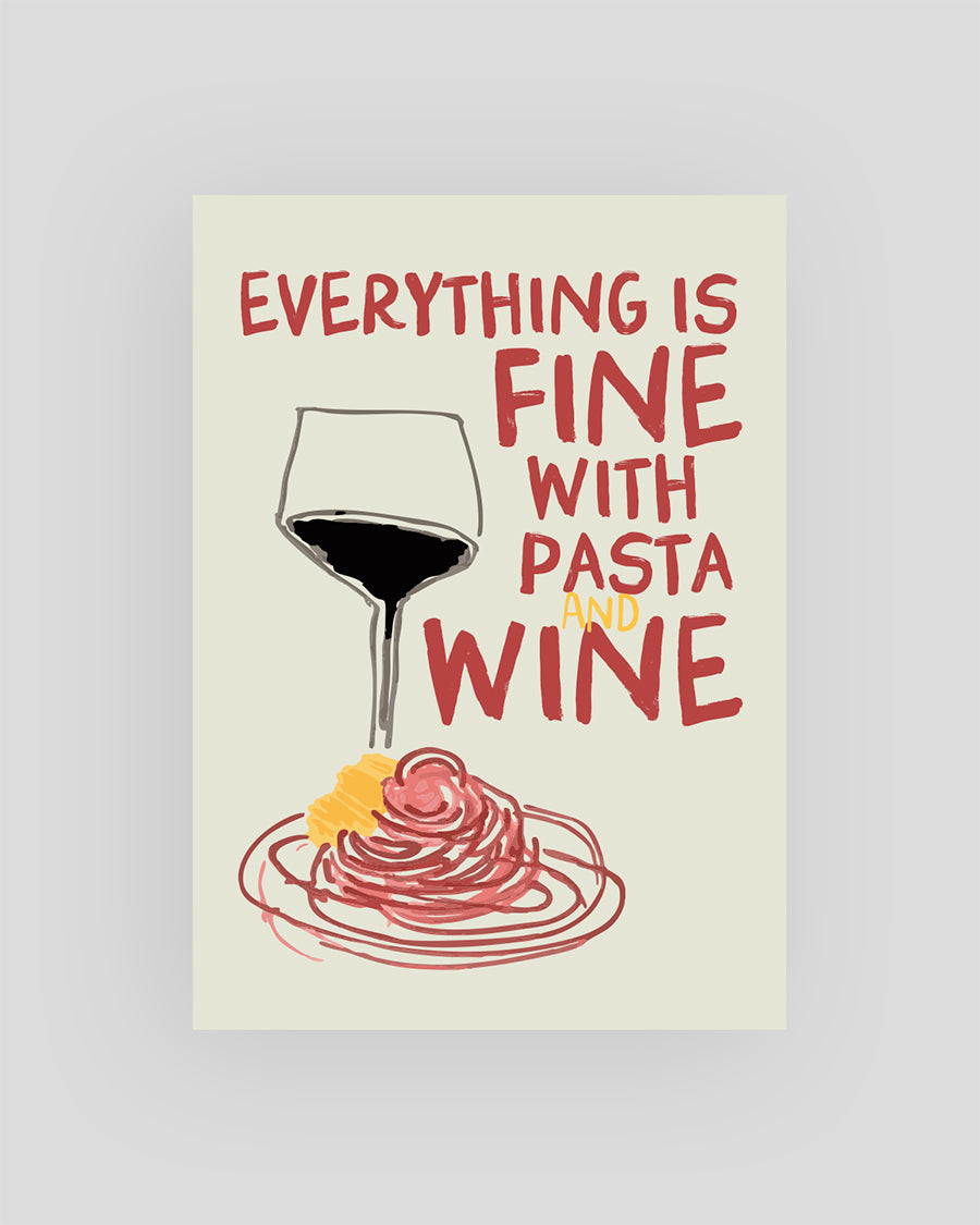 POSTER "PASTA & WINE"