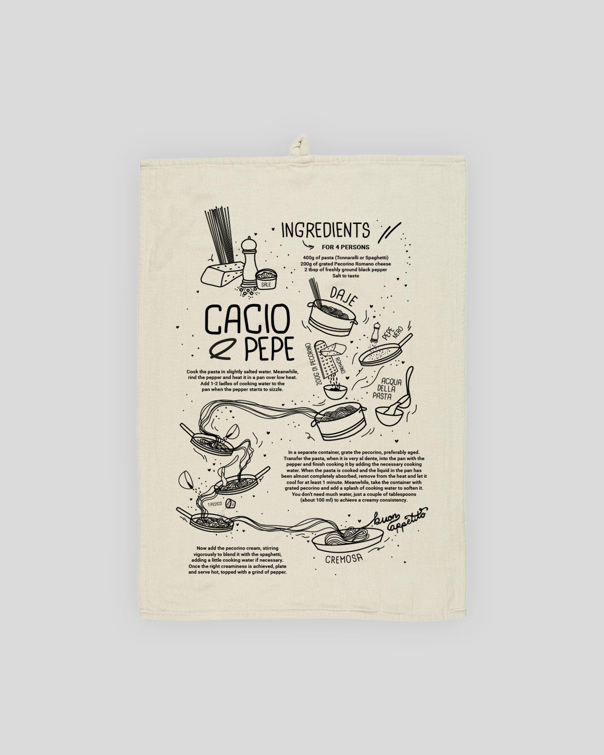 BIO GESCHIRRTUCH CACIO E PEPE