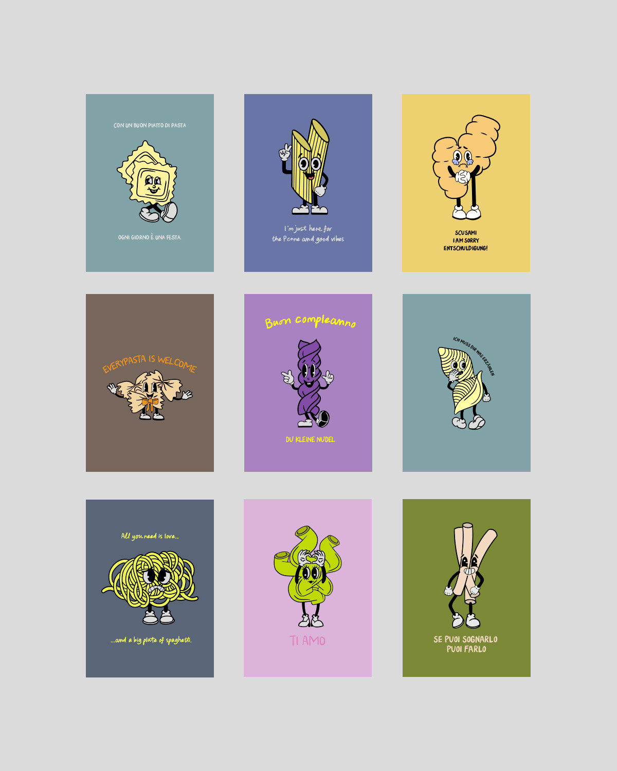 POSTKARTEN SET "PASTA"