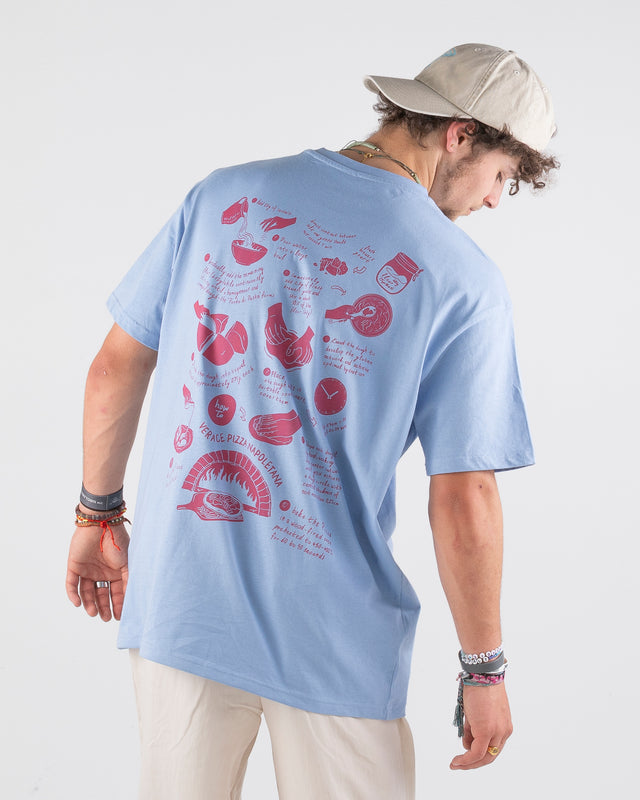 OVERSIZED SHIRT PIZZA POWDER BLUE