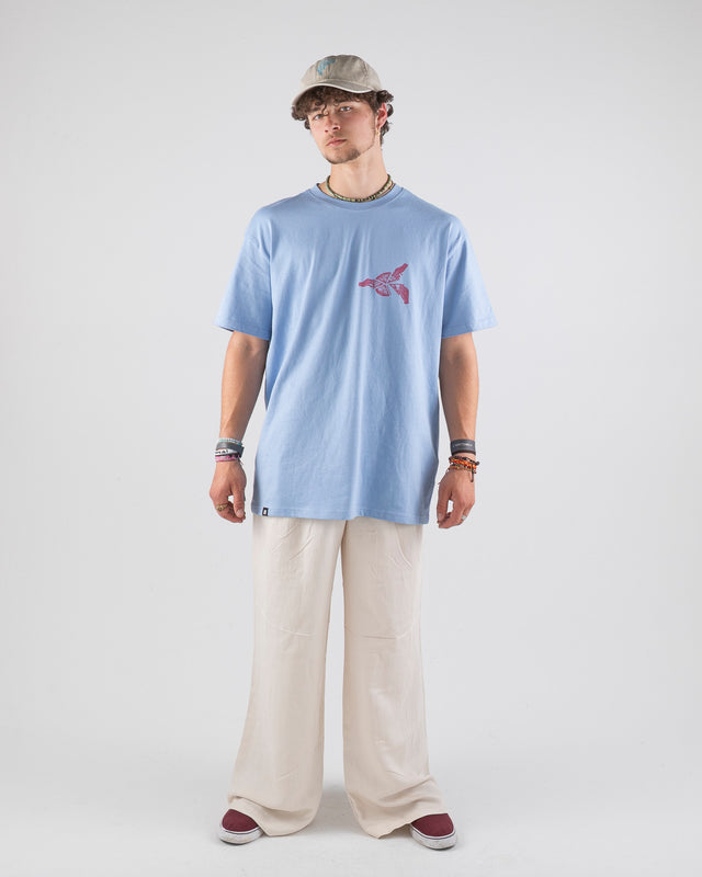 OVERSIZED SHIRT PIZZA POWDER BLUE
