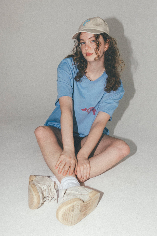OVERSIZED SHIRT PIZZA POWDER BLUE