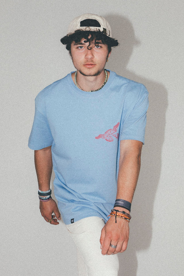OVERSIZED SHIRT PIZZA POWDER BLUE