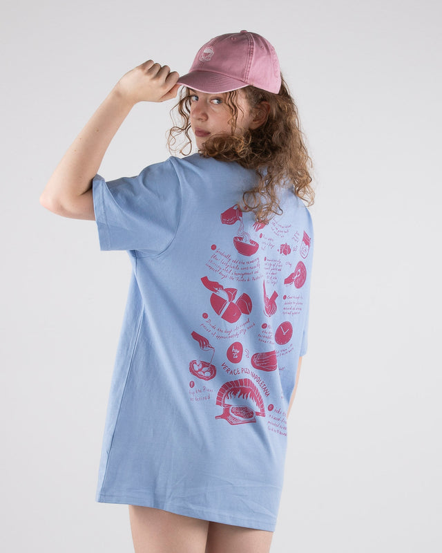 OVERSIZED SHIRT PIZZA POWDER BLUE
