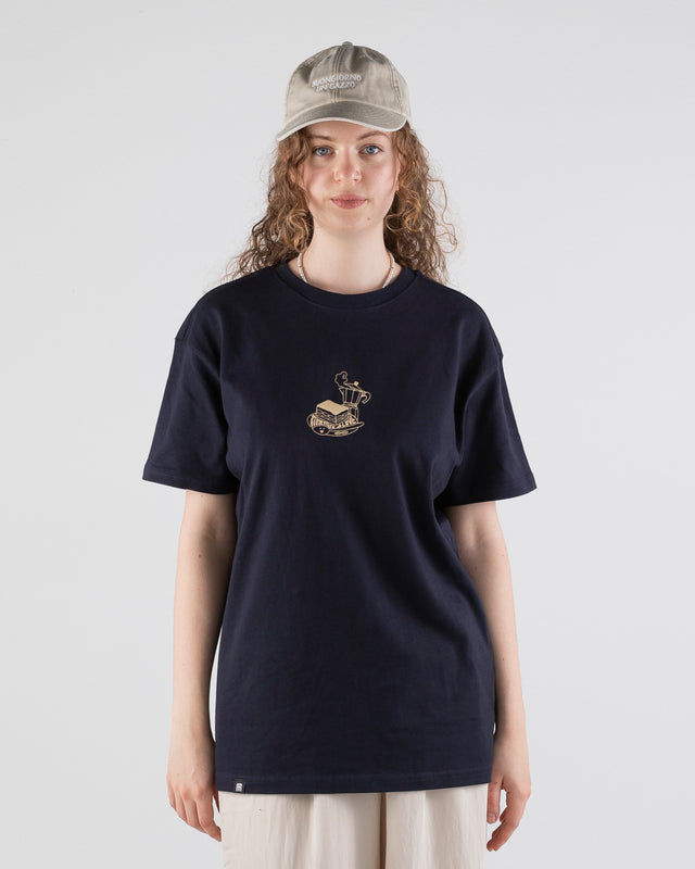 OVERSIZED SHIRT TIRAMISU NAVY