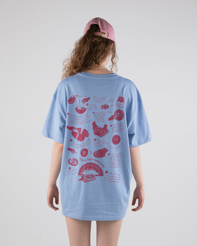 OVERSIZED SHIRT PIZZA POWDER BLUE
