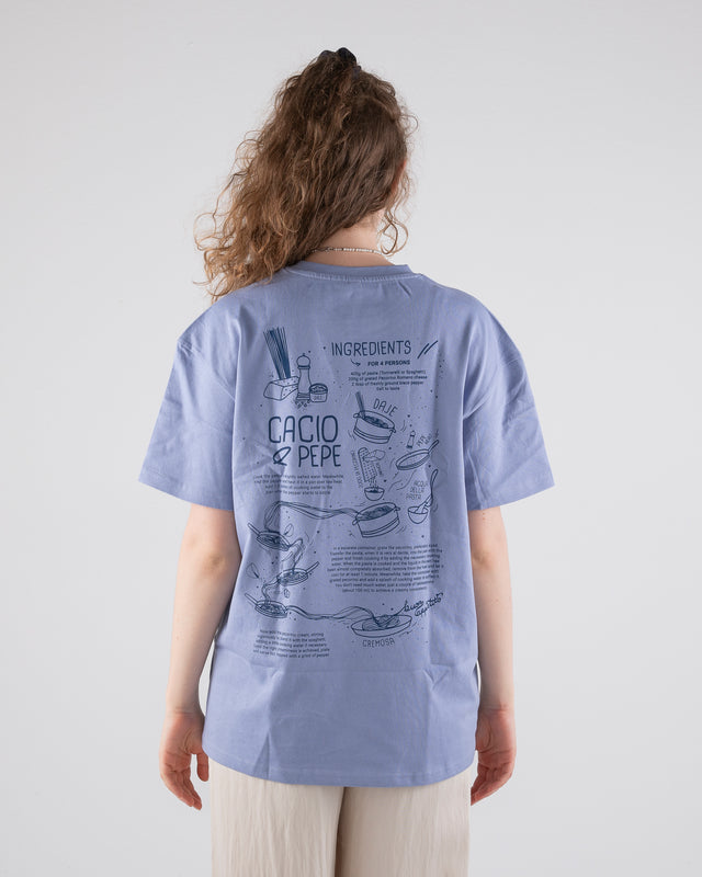 OVERSIZED SHIRT CACIO E PEPE BLUE